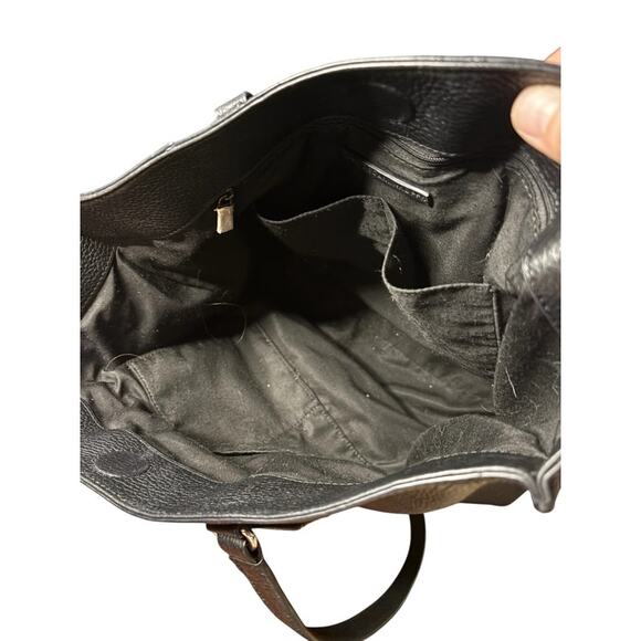 Rebecca Minkoff Regan Black Leather Pebbled Tote Bag Double Handled - Picture 7 of 11